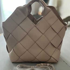 Nude Woven Tote Bag